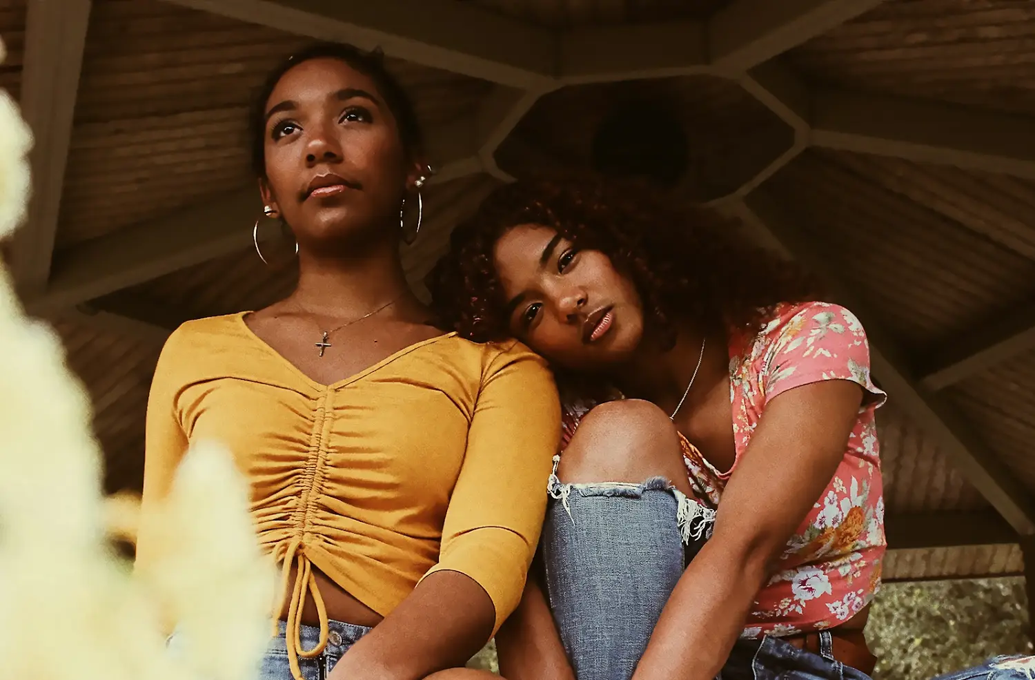 Two women sitting together